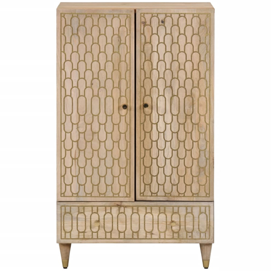 Merton Wooden Highboard With 2 Doors 1 Drawer In Brown