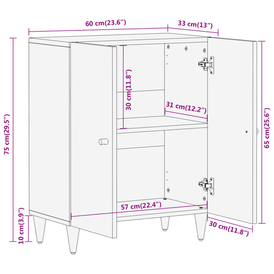 Merton Wooden Storage Cabinet With 2 Doors In Brown