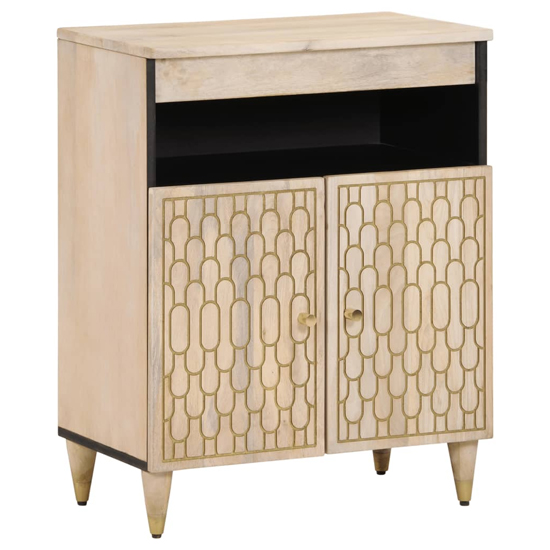 Read more about Merton wooden storage cabinet with 2 doors in brown black