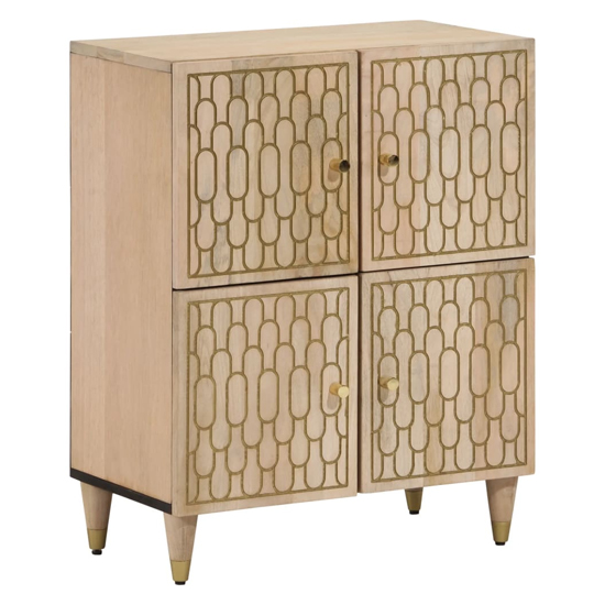 Read more about Merton wooden storage cabinet with 4 doors in brown