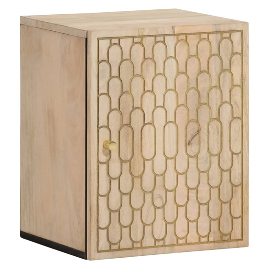 Read more about Merton wooden wall hung bathroom storage cabinet in brown