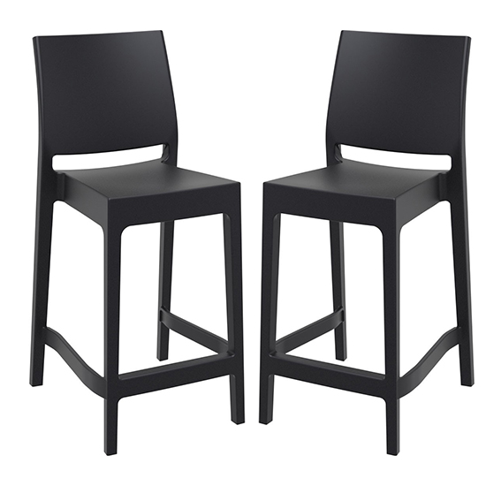 Photo of Mesa black polypropylene bar chairs in pair