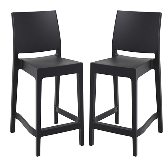 Read more about Mesa black polypropylene bar chairs in pair