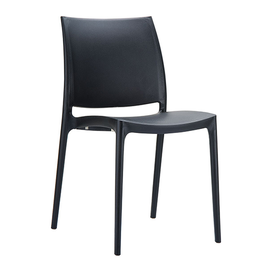 Mesa Black Polypropylene Dining Chairs In Pair