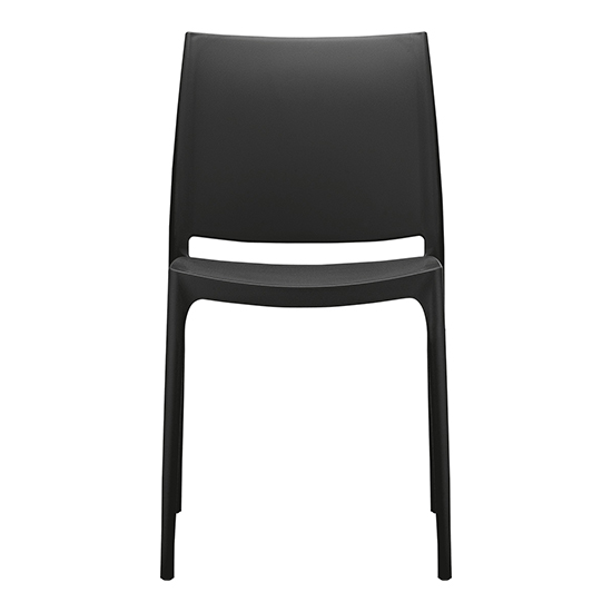 Mesa Black Polypropylene Dining Chairs In Pair