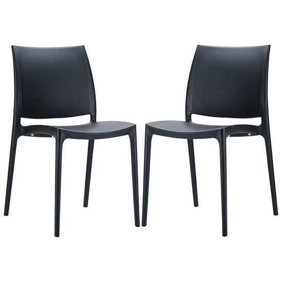 Read more about Mesa black polypropylene dining chairs in pair