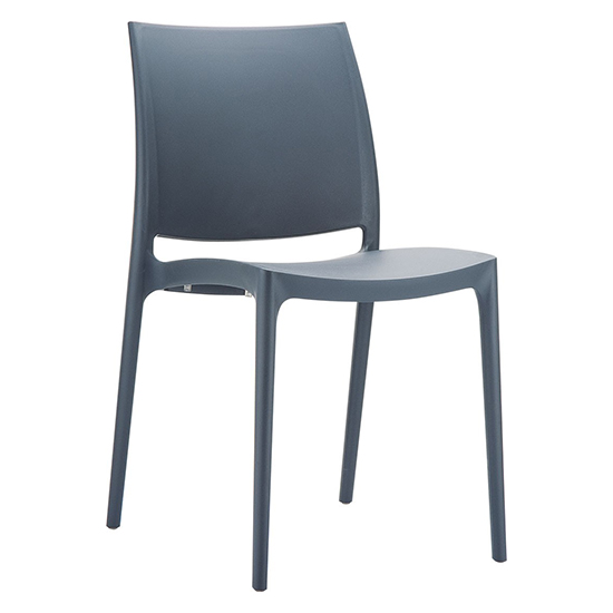 Mesa Dark Grey Polypropylene Dining Chairs In Pair