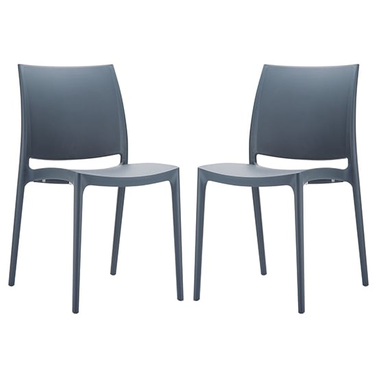 Product photograph of Mesa Dark Grey Polypropylene Dining Chairs In Pair from Furniture in Fashion