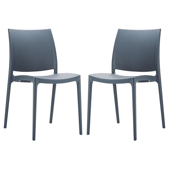 Read more about Mesa dark grey polypropylene dining chairs in pair