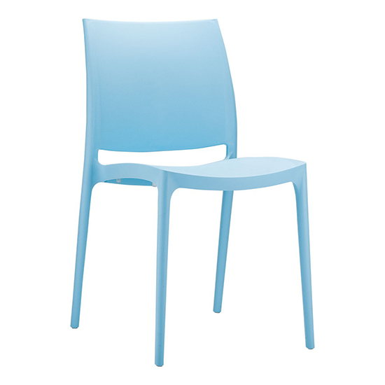 Mesa Light Blue Polypropylene Dining Chairs In Pair