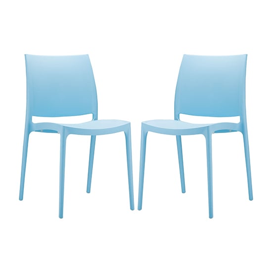 Product photograph of Mesa Light Blue Polypropylene Dining Chairs In Pair from Furniture in Fashion