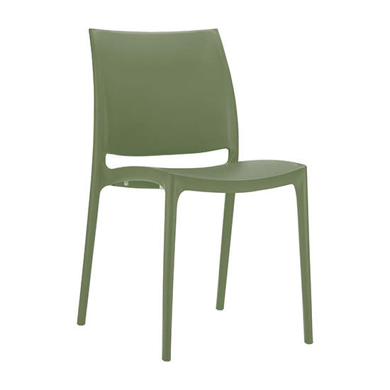 Mesa Olive Green Polypropylene Dining Chairs In Pair