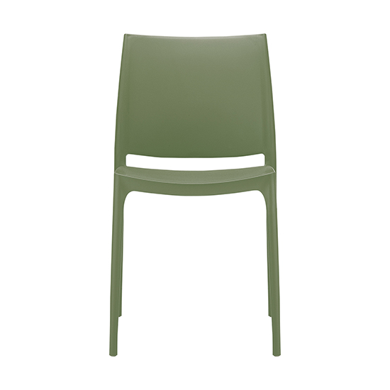 Mesa Olive Green Polypropylene Dining Chairs In Pair
