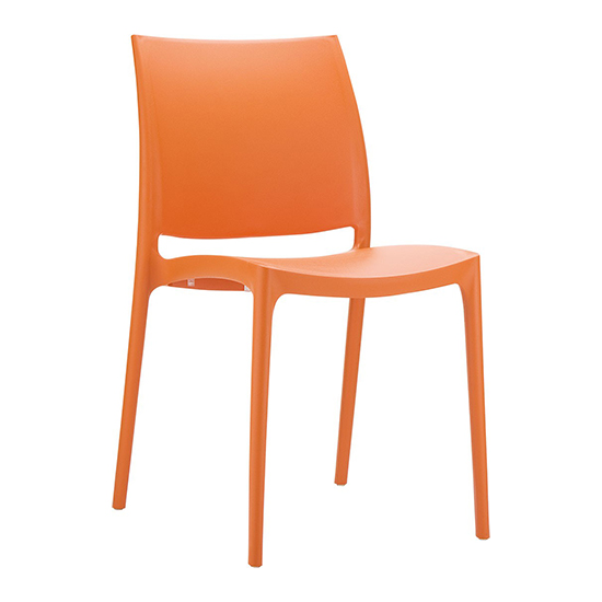 Mesa Orange Polypropylene Dining Chairs In Pair