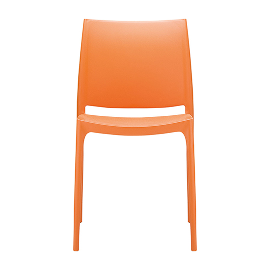 Mesa Orange Polypropylene Dining Chairs In Pair