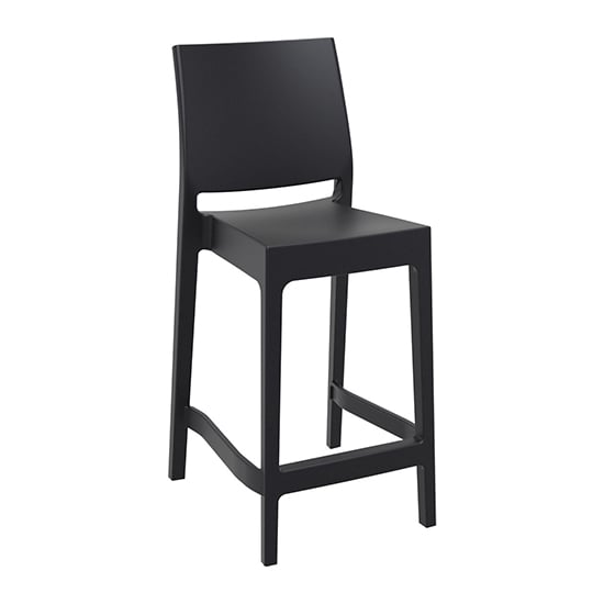 Mesa Polypropylene With Glass Fiber Bar Chair In Black