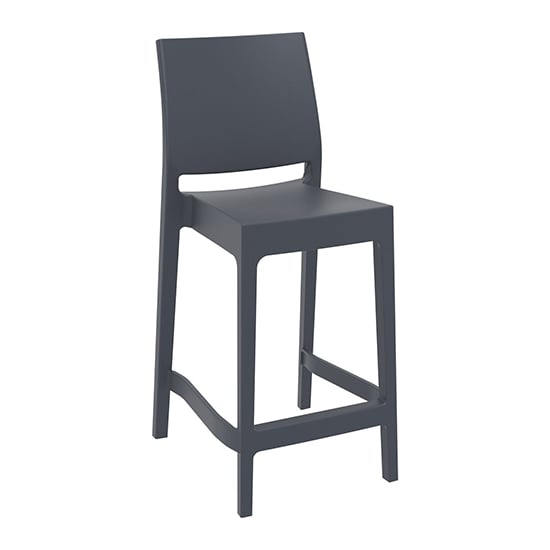 Product photograph of Mesa Polypropylene With Glass Fiber Bar Chair In Dark Grey from Furniture in Fashion