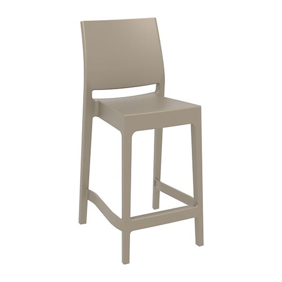 Product photograph of Mesa Polypropylene With Glass Fiber Bar Chair In Taupe from Furniture in Fashion
