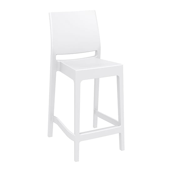 Product photograph of Mesa Polypropylene With Glass Fiber Bar Chair In White from Furniture in Fashion