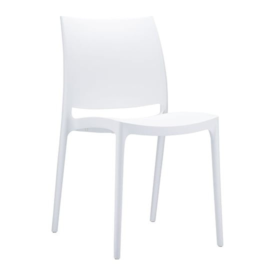 Photo of Mesa polypropylene with glass fiber dining chair in white