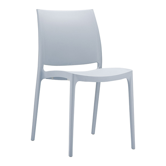 Mesa Silver Grey Polypropylene Dining Chairs In Pair