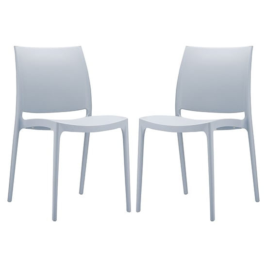 Product photograph of Mesa Silver Grey Polypropylene Dining Chairs In Pair from Furniture in Fashion