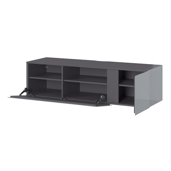 Mesa Small Lowboard TV Stand In Graphite And Silver Grey | Furniture in Fashion