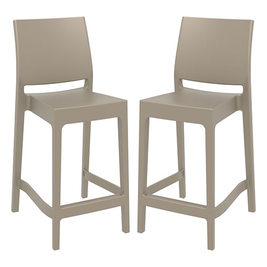Mesa Taupe Polypropylene Bar Chairs In Pair