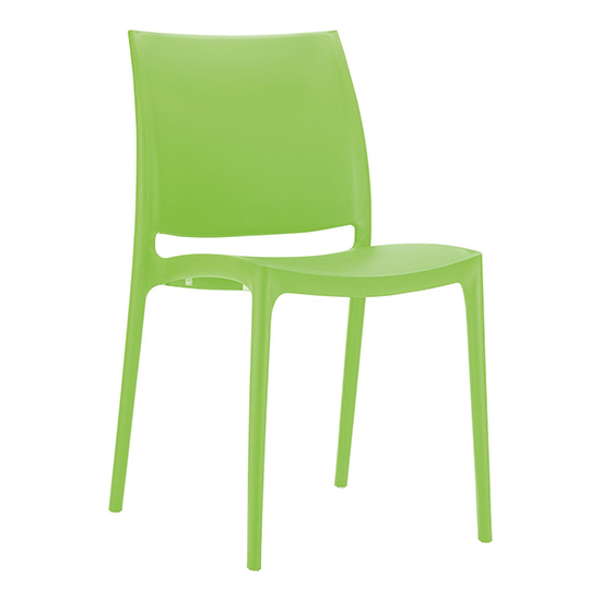 Mesa Tropical Green Polypropylene Dining Chairs In Pair