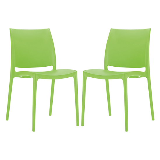 Product photograph of Mesa Tropical Green Polypropylene Dining Chairs In Pair from Furniture in Fashion