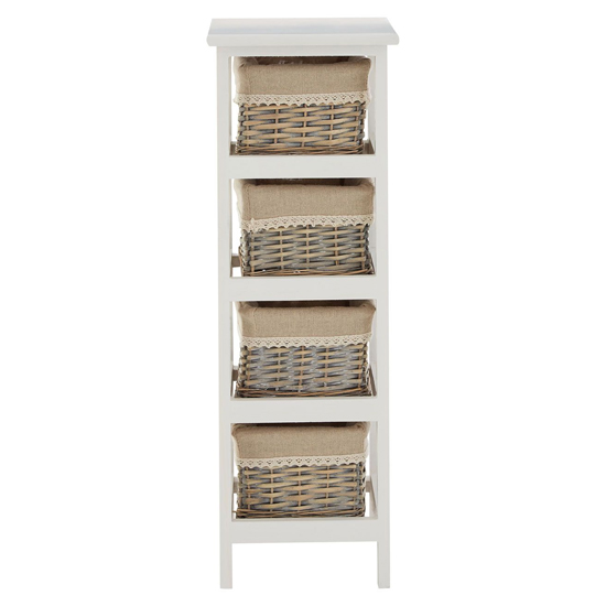 Mesan Tall Wooden Chest Of 4 Woven Willow Drawers In White_5