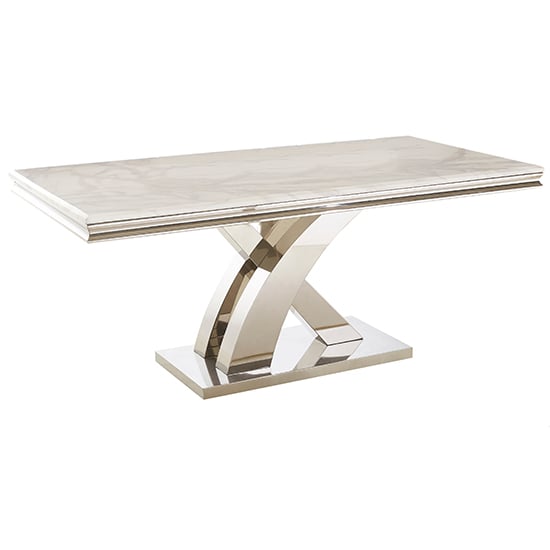Read more about Mescalero large ceramic marble 180cm dining table in white