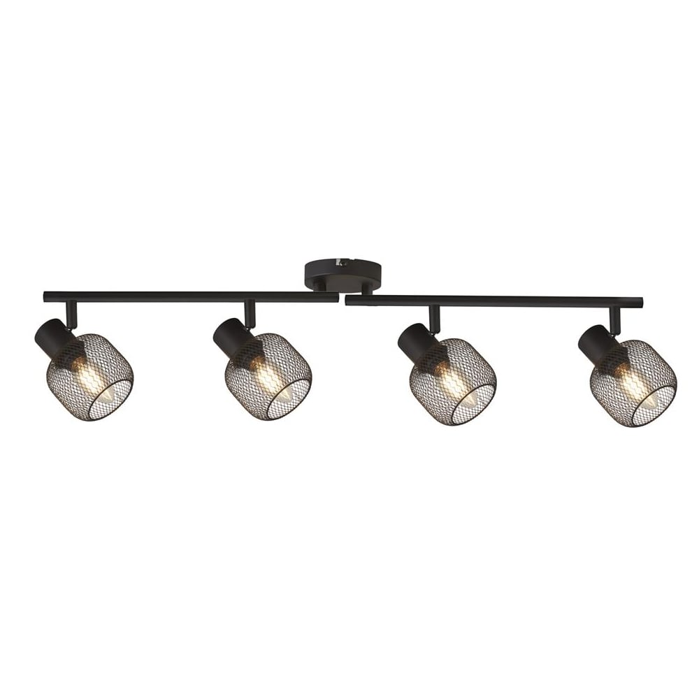 Read more about Meshy 4 light cage bar spotlight in black