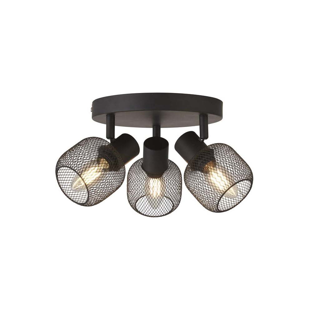 Read more about Meshy 3 light cage spotlight round in black