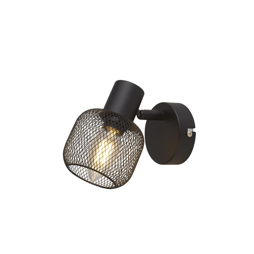 Read more about Meshy cage spotlight wall light in black