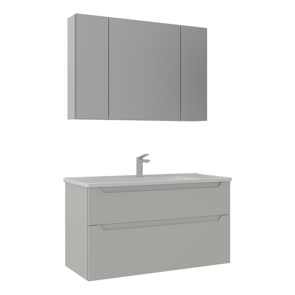 Messina 1000mm Wooden Wall Mounted Bathroom Furniture Set in Matte Cashmere