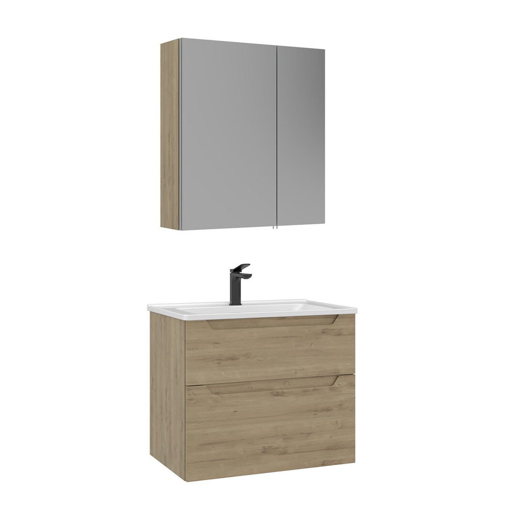 Messina 650mm Wooden Wall Mounted Bathroom Furniture Set in Oak
