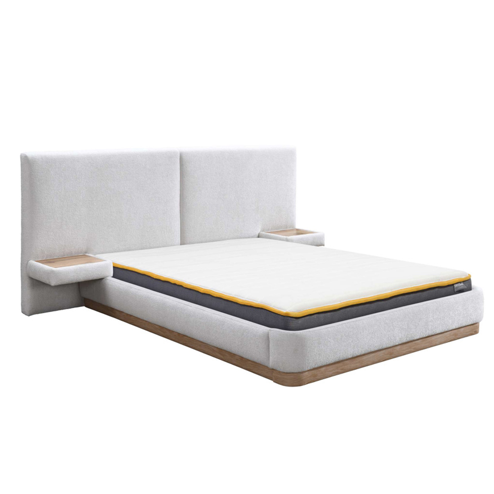 Messina Fabric Double Bed in White