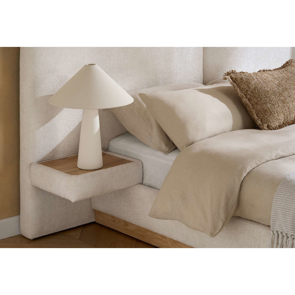 Messina Fabric King Size Bed in White