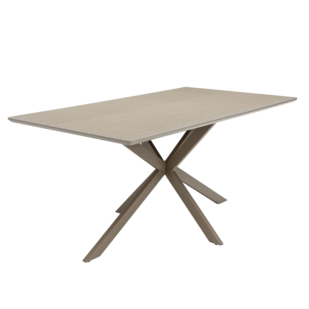 Messina Large Rectangular Wooden Dining Table with Taupe Legs in Grey