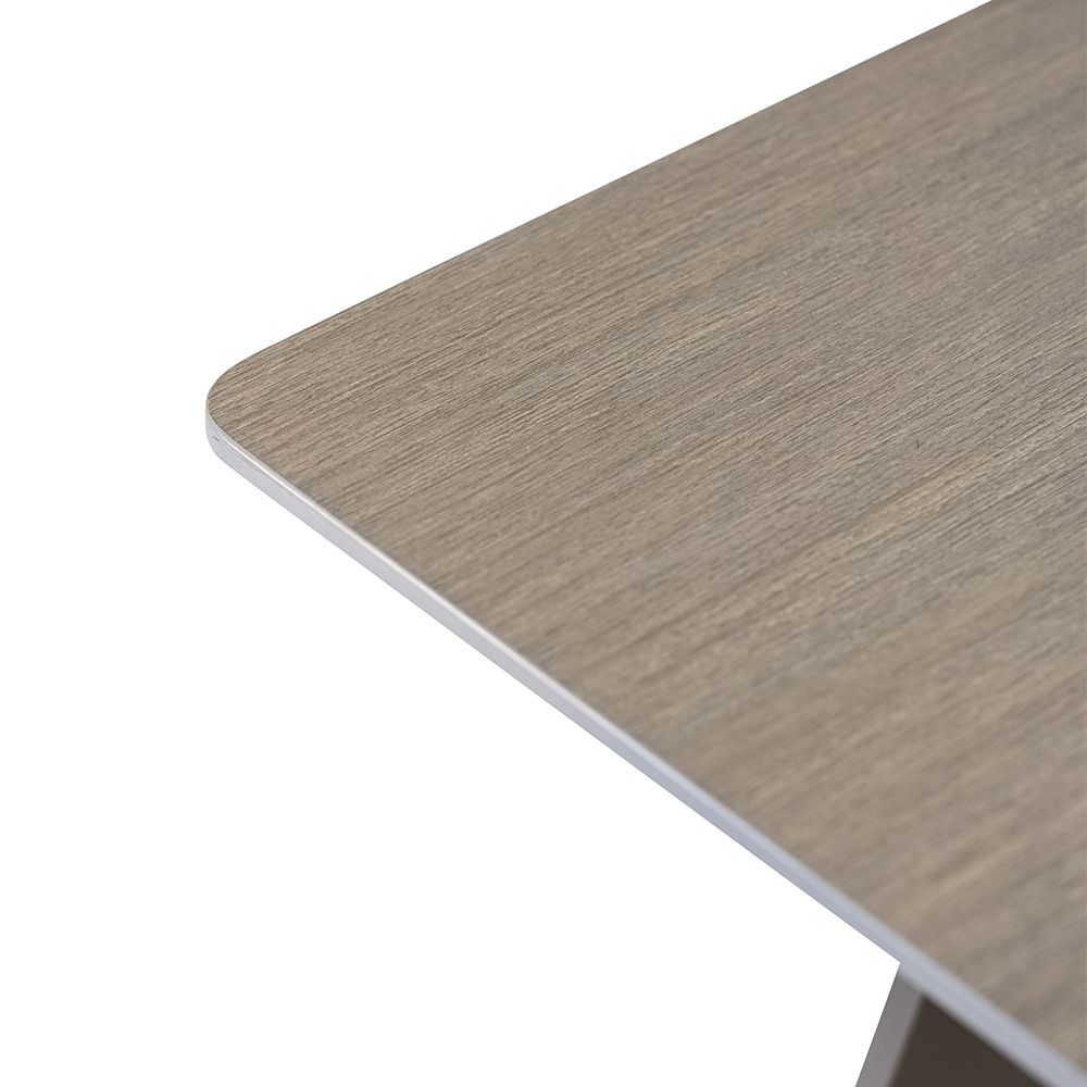 Messina Large Rectangular Wooden Dining Table with Taupe Legs in Grey