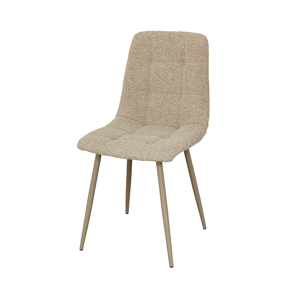 Messina Mocha Fabric Dining Chairs with Taupe Legs in Pair