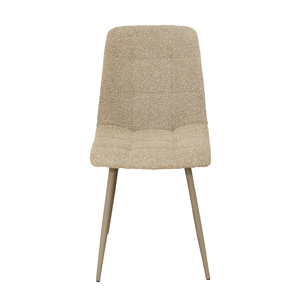 Messina Mocha Fabric Dining Chairs with Taupe Legs in Pair