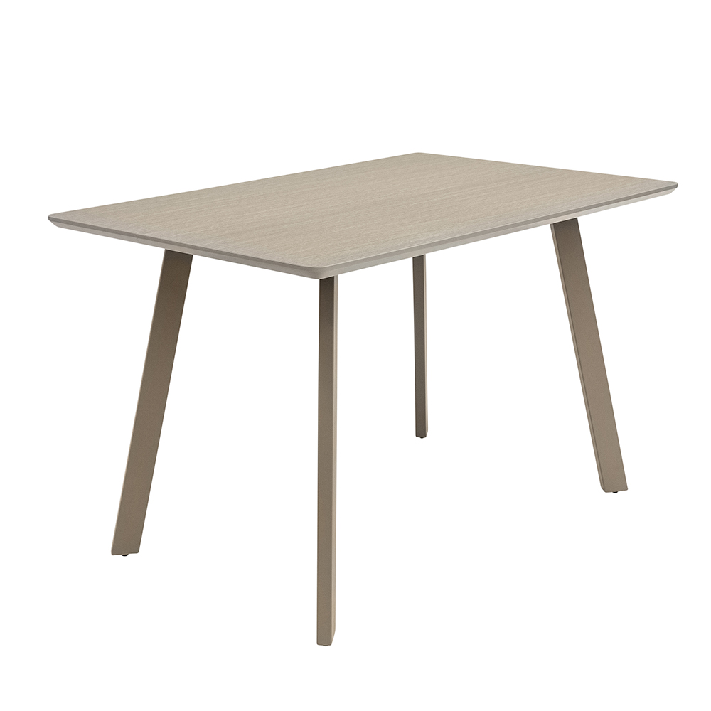 Messina Grey Small Rectangular Wooden Dining Table with 4 Mocha Chairs