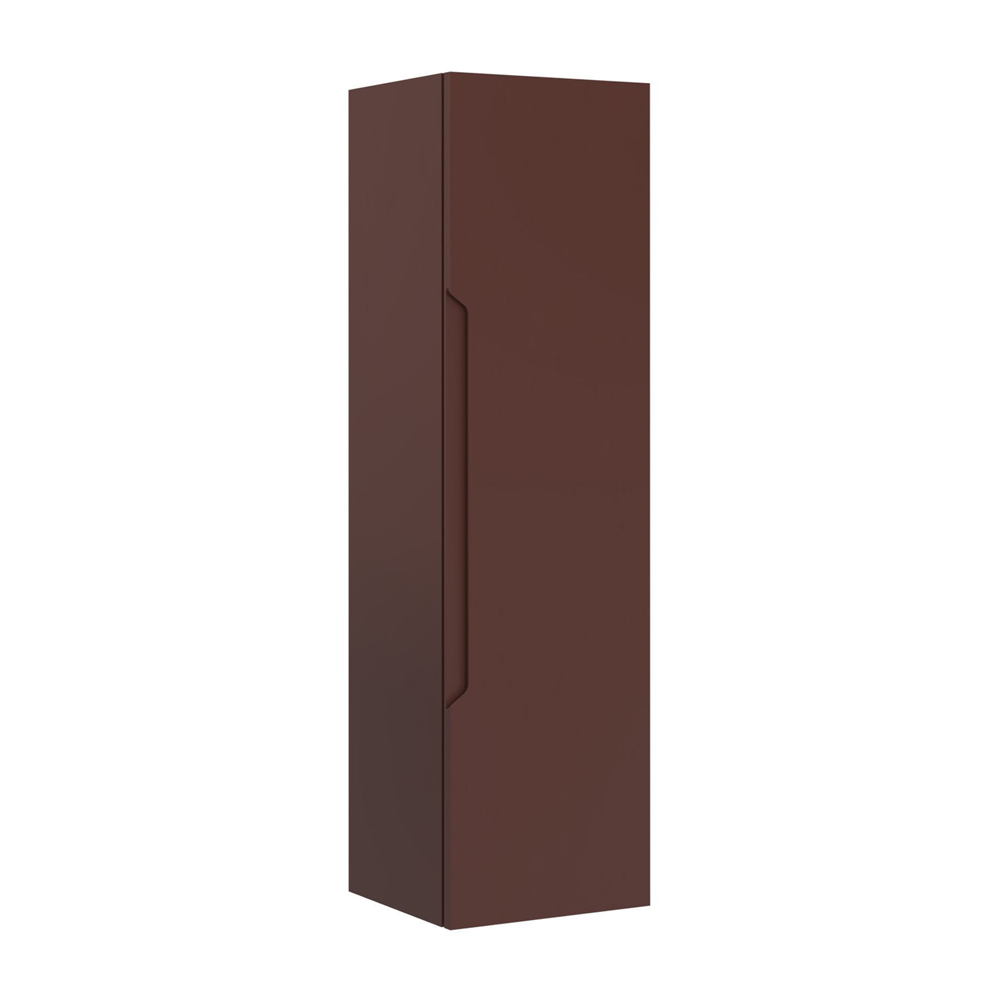 Messina Tall Wooden Wall Mounted Bathroom Storage Cabinet in Matte Red