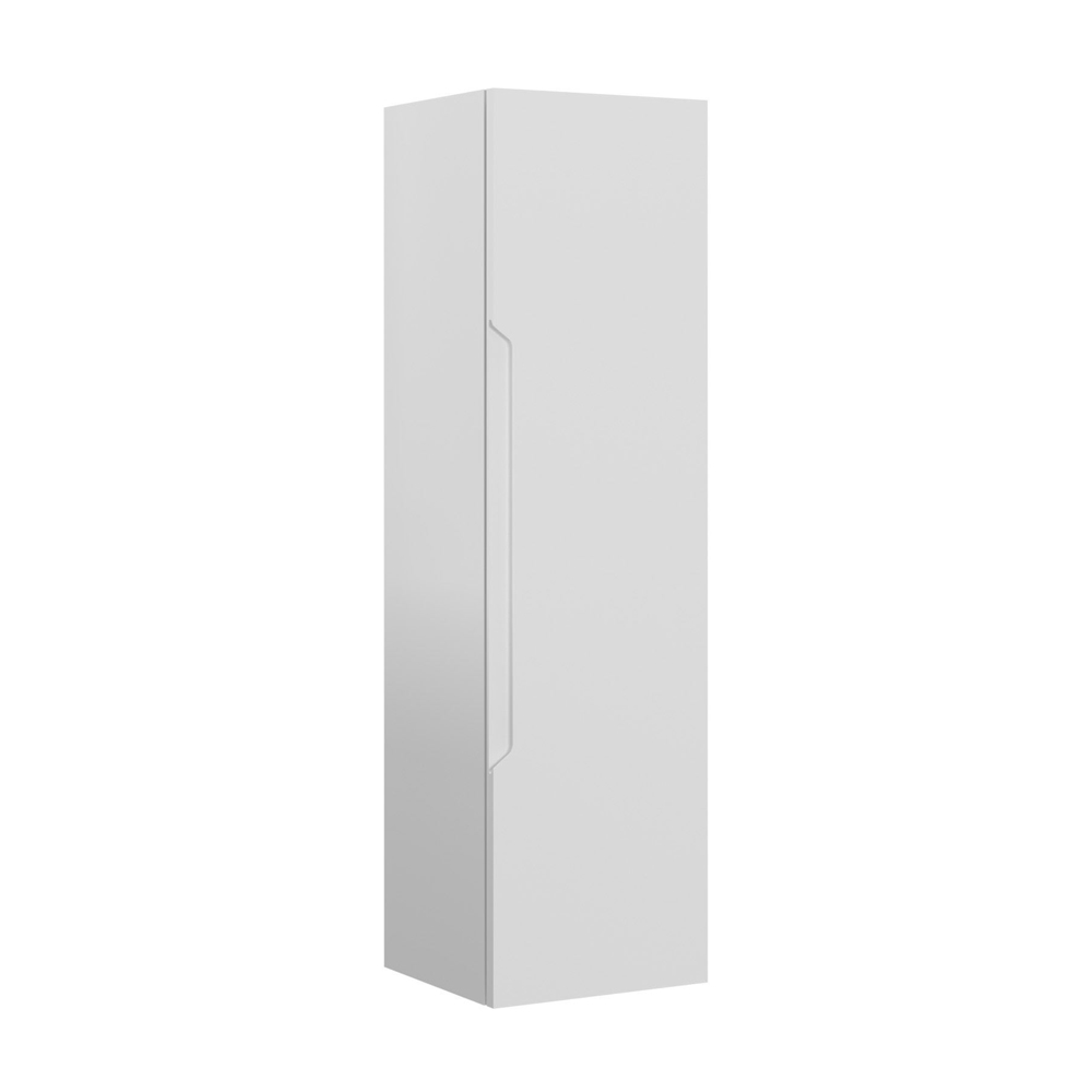 Messina Tall Wooden Wall Mounted Bathroom Storage Cabinet in Matte White