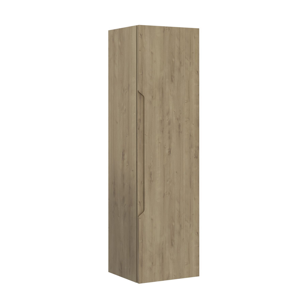 Messina Tall Wooden Wall Mounted Bathroom Storage Cabinet in Oak
