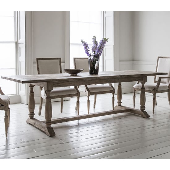 Photo of Mestiza rectangular wooden extending dining table in natural