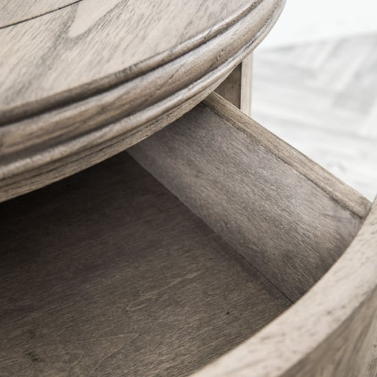 Mestiza Wooden Round Side Table With 1 Drawer In Natural