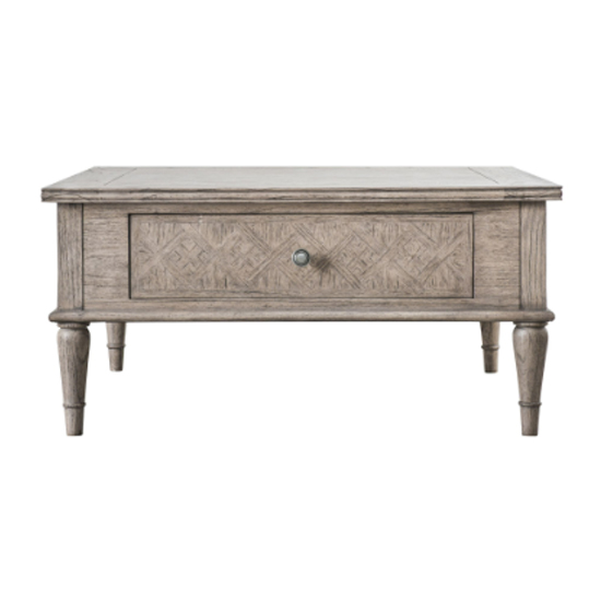 Mestiza Wooden Square Coffee Table With 2 Drawers In Natural